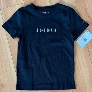 Jordan Boys Black Tee with White Logo